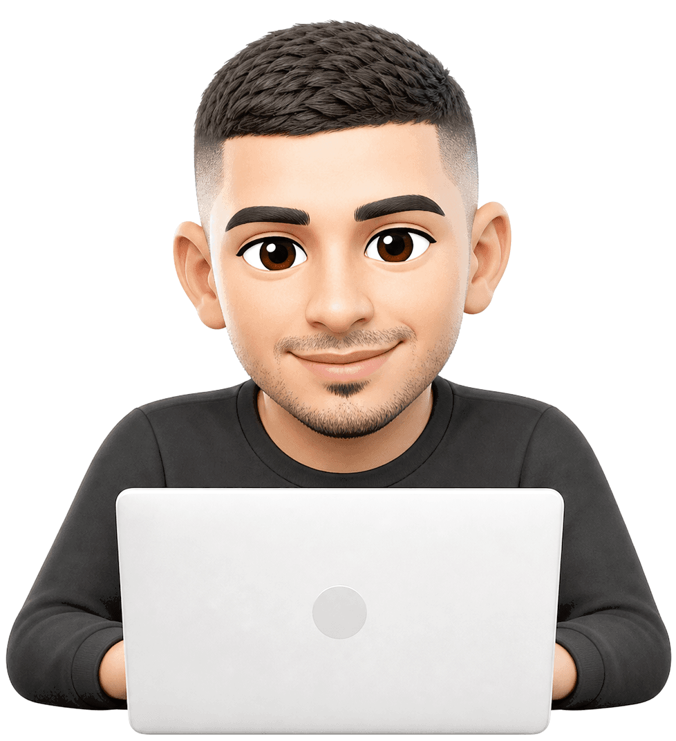Ahmed coding on a laptop